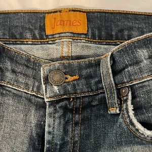 James Distressed Bootcut Jeans